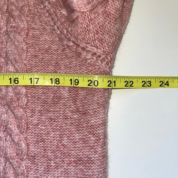 a new day Pink Cable Knit Mock Neck Oversized Tunic Sweater Small Women’s - Picture 7 of 11